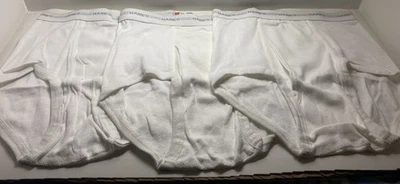 3 Pairs Of Vintage Hanes Boys White Briefs Size 12 USA Materials 100% Cotton - Image 1 of 3