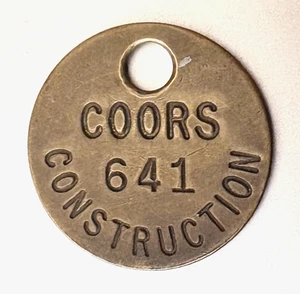 Vintage Tool Check-Out Tag: COORS BEER CO Construction Tag - Picture 1 of 1