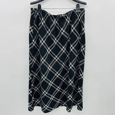 C.D. Cathy Daniels 女式大码 1X 格子拉中裙黑色/白色 — 第 1/4 张图片