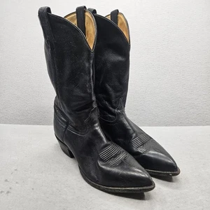 Tony Lama Men’s Western Ol' Buck 6158 Black Leather Boots US 11 D - Picture 1 of 10