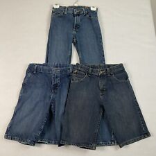 Wrangler Boys jean shorts LOT Size 14 Adjustable waist 2 shorts 1 pants  EUC
