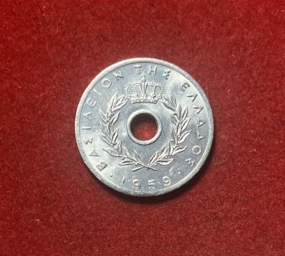 Greece 1959 10 Lepta Aluminum Coin KM#78 T4447 - Image 1 of 2