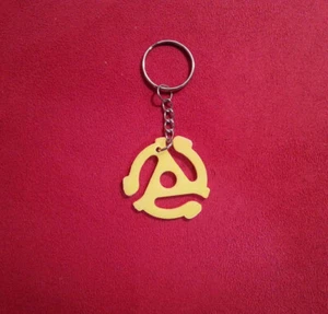Vinyl Schallplatte 45 RPM Adapter Stil Schlüsselanhänger Anhänger Charm Musik Erinnerungsstücke Geschenk - Bild 1 von 2