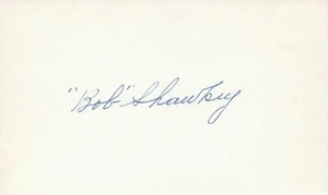 Bob Shawkey 1913 Philadelphia Athletics Signed 3x5 Index Card with JSA COA - Picture 1 of 2