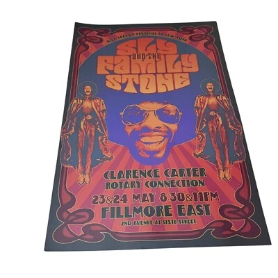 Sly & The Family Stone Fillmore East 1969 Replica Concert Poster Card Stock 8X12 - Image 1 of 3