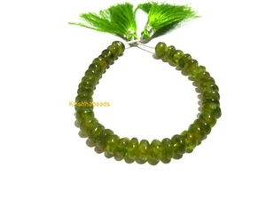 Natural Peridot Rondelle 6-7mm Smooth Gemstone Beads 7"Inch 1 Strands - Picture 1 of 5