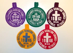 Alexander Hamilton Council Catholic Scout Retreat 1960-62, 1965-66 Patches -RARE - Picture 1 of 1