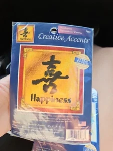 Dimensions Needlepoint Kit Happiness Oriental Wish 5x5 Chinese New Home Gift - Picture 1 of 8