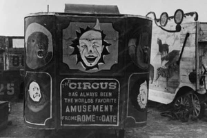 Montana Circus Wagon 1930s 8x10 Reprint Of Old Photo - Picture 1 of 1