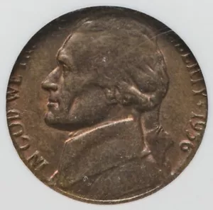 Mint Error! 1956 Jefferson Nickel Struck On Cent Planchet NGC MS65 RB - Picture 1 of 4
