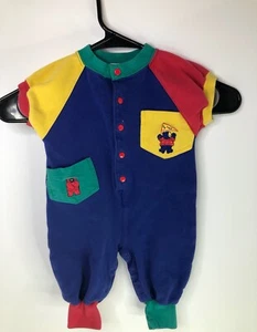 Pagliaccetto tuta vintage anni 90 Gymboree etichetta arcobaleno neonato bambino ragazzo colore blocco - Foto 1 di 5