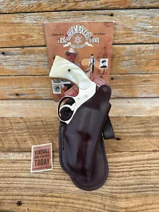 Vintage Tex Shoemaker Plain Brown Leather Paddle Holster For Colt Detective 2" - Picture 1 of 2