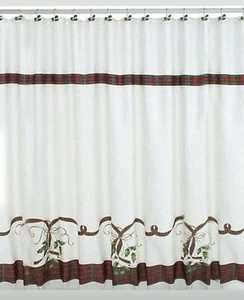 Vintage Lenox Stoff Holiday Nouveau Duschvorhang Stechpalme Tartan kariert Weihnachten, gebraucht, in einwandfreiem Zustand - Bild 1 von 10