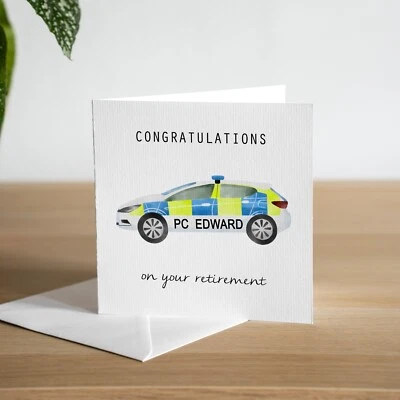 Personalised Police Retirement Card Policeman Policewoman Retiring Work Friend - Image 1 of 3
