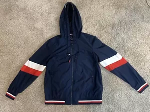 Tommy Hilfiger Jacke Damen Größe M Blau Rot Windbreaker Full Zip - Bild 1 von 10