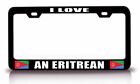 I Love An Eritrean Country Flag Steel License Plate Frame