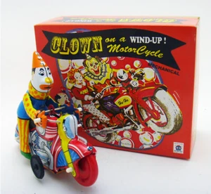 Wind-Up Clown On A Motorcycle Mechanical By Schylling Ms629 - Works TINTOY - Picture 1 of 9