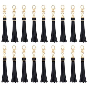 18 Pieces Artificial Leather Tassel Faux Leather Tassel Bulk Keychain Tassels... - Picture 1 of 6