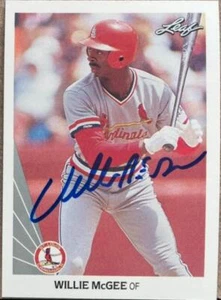 Willie McGee Autographed 1990 Leaf #367 - Picture 1 of 1
