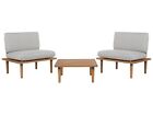 Modern Outdoor Garden Lounge 2 Seater Set with Cushions Grey Solid Wood Frascati