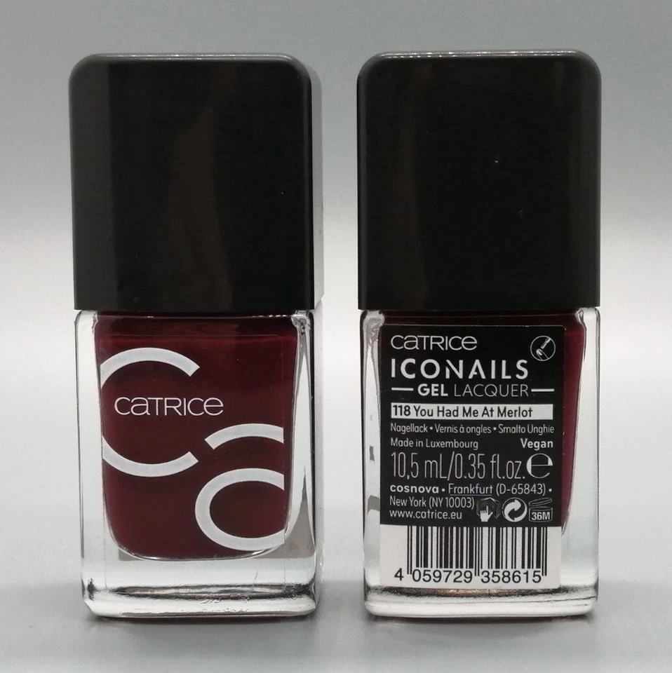 2x Catrice: ICONails GEL Lacquer/Nagellack- 118 You Had Me At Merlot - 2x 10,5ml