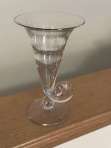 Clear Horn of Plenty Cornucopia, Glass Vase, Large 8” Tall X Top 5” Round - Picture 1 of 6