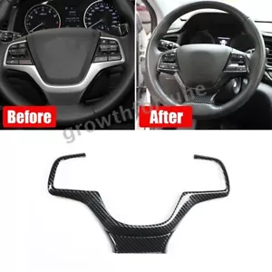 Car Steering Wheel Strip Cover Trim Carbon Fiber For Hyundai Elantra 2017-2018 - Picture 1 of 7