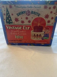 Vintage handbemalte Deluxe Keramik Windlicht Elfe - Bild 1 von 4