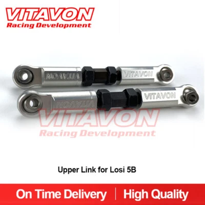 Vitavon CNC Alu7075 Upper Link For Losi 5B In Silver - Image 1 of 4