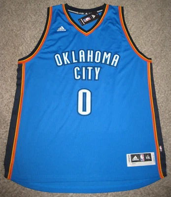 Russell Westbrook OKC Thunder Men's 2XL Blue 2017 Adidas Swingman Jersey - Image 1 of 4