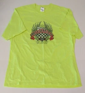 Jerzees Heavyweight - Brooklyn Michigan Race 2011 Neon Yellow T Shirt Men's 2XL - Picture 1 of 5