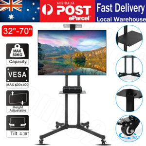 Universal Floor TV Stand Swivel Mount Bracket Shelf 32to70inch Height Adjustable - Picture 1 of 12