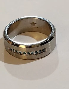 Herrenring Edelstahl mit blauem Kristall - Bild 1 von 4