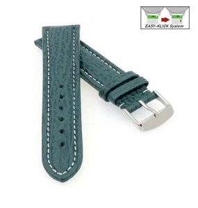 Echt Haifisch Easy-Klick Uhrenarmband Modell Poseidon-XL grün 24 mm,XL-extralang - Bild 1 von 4