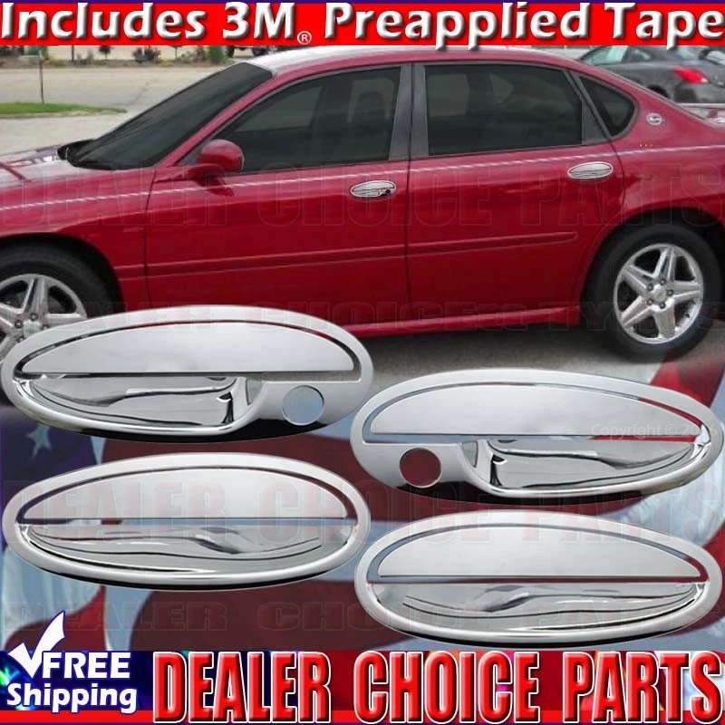 Chevy Malibu 00-05 Impala 1997-2003 4 puertas cromo manija de puerta cubiertas con PSGRKH Foto 1 de 2