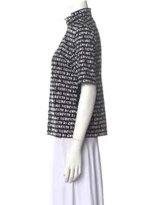 Neu Vintage schwarz weiß Print Roberta di Camerino Vintage 90er Tunika Shirt Top M - Bild 1 von 2