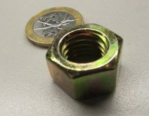 Zinc Yellow Hex Nut, Grade 8 Steel, RH 1/2"-13 x 7/16" Height - 50 Pcs - Picture 1 of 9