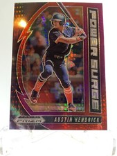 Austin Hendrick 2020 Prizm Draft Picks Power Surge Hyper Red Purple Parallel