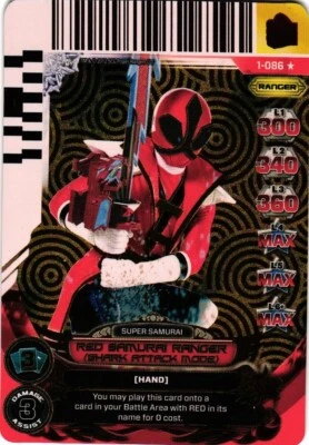 POWER RANGERS ACG 1-086 RISE OF HEROES ULTRA RARE RED SAMURAI SHARK ATTACK MODE - Image 1 of 2