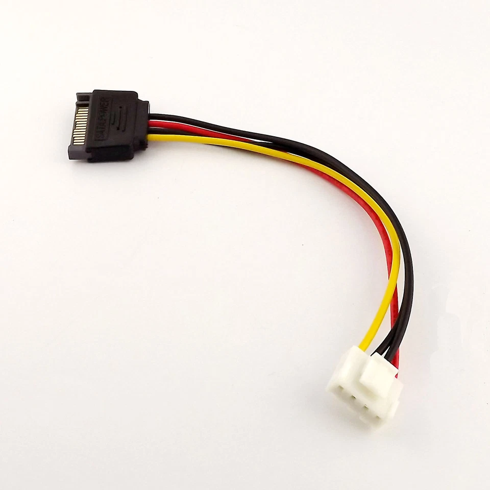 1x 15-Pin SATA Male to 4-Pin Floppy FDD Female Power Converter Adapter Cable - Image 1 of 1