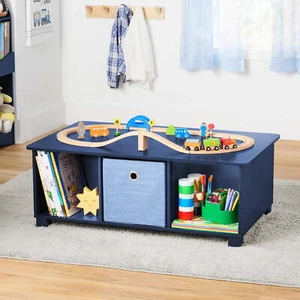Kids Activity and Cube Storage Table, Navy Blue - Picture 1 of 6