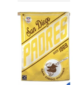 San Diego Padres RETRO THROWBACK VARIANT HOUSE BANNER FLAG 28x40 MLB - Picture 1 of 3