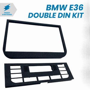 BMW E36 Double Din Head Unit Bezel & Square HVAC Faceplate Combo | Factory Look - Picture 1 of 13