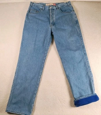 Vtg 90's Gap No 8 RLX Fleece Lined Relaxed Fit Denim Jeans Men's 36x 32 Blue  - Image 1 of 4
