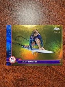 2024 Topps Chrome U.S. Olympic Caity Simmers 177 Gold Refactor 38/50 Surfing - Picture 1 of 2