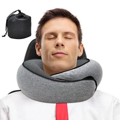 U Shaped Pillow Neck Support Soft Head Rest Memory Foam Travel Car Plane Cushion - Image 1 of 4