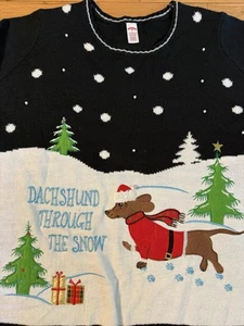 HOLIDAY TIME WEIHNACHTSPULLOVER PULLOVER "DASHUND DURCH DEN SCHNEE" 3X 22/24W - Bild 1 von 17