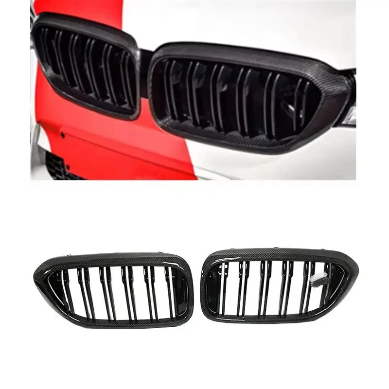 Parachoques delantero parrilla de fibra de carbono real para BMW 5 G30 520i 530i 540i F90 M5 2017-20 Foto 1 de 4