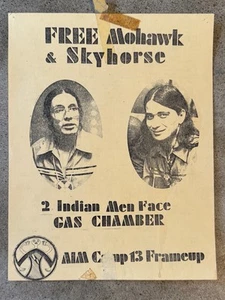1974 Libre Mohawk & Skyhorse Nativo Americano DERECHOS CIVILES ACTIVISMO RARO OBJETIVO RARO - Imagen 1 de 2