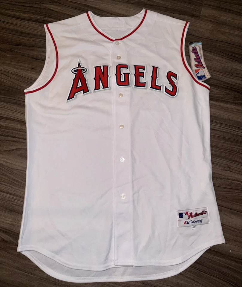Rare Authentic Majestic MLB Anaheim Angels Sleeveless Baseball Jersey BNWT - Image 1 of 4